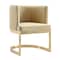 Manhattan Comfort Aura Dining Chair in Sand and Polished Brass, PK2 2-DC026-SD - alternate 3